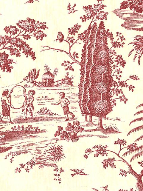 Red Toile Fabric