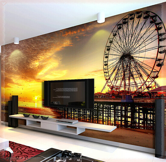 Any Size 3d Wall Mural Wallpaper Realistic Ferris Wheel Large