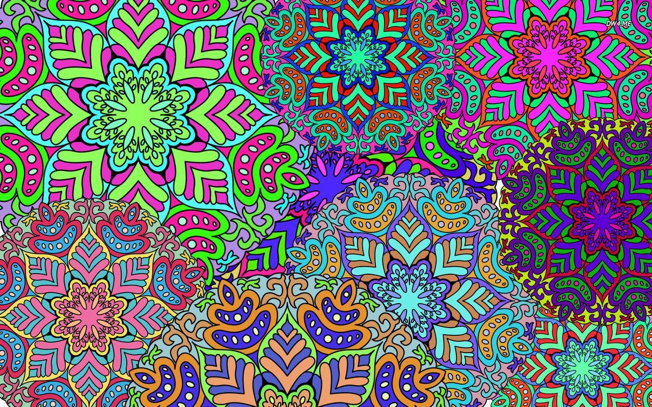 Colorful Floral Pattern Wallpaper