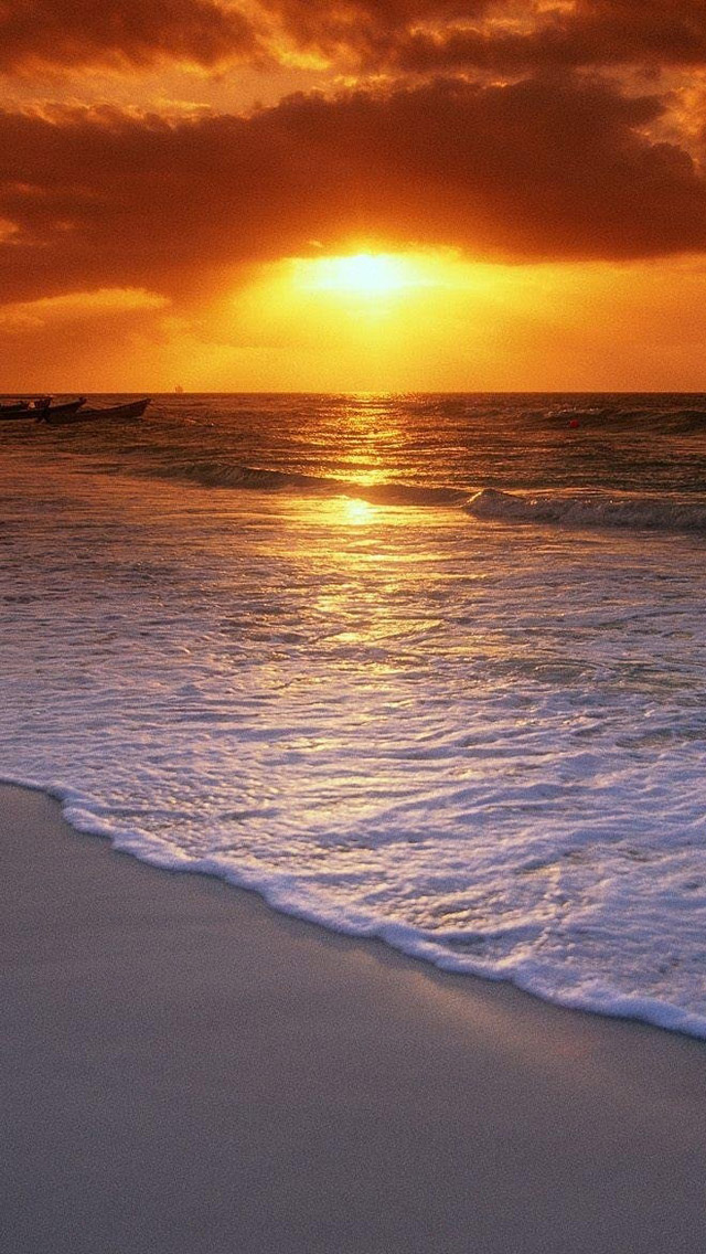 Wallpaper Ocean Beach Sunset HD For iPhone Part