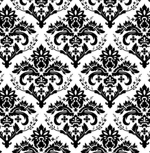 Black And White European Style Pattern Background Vector Material
