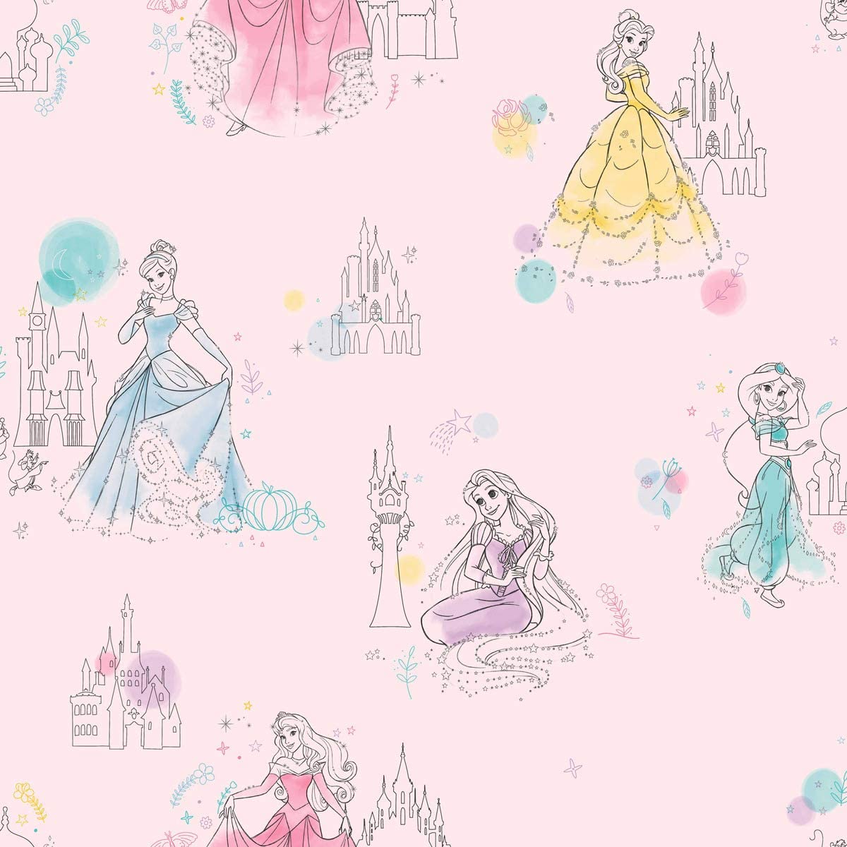 York Wallcoverings Di0969 Disney Princess Pretty Elegant Wallpaper
