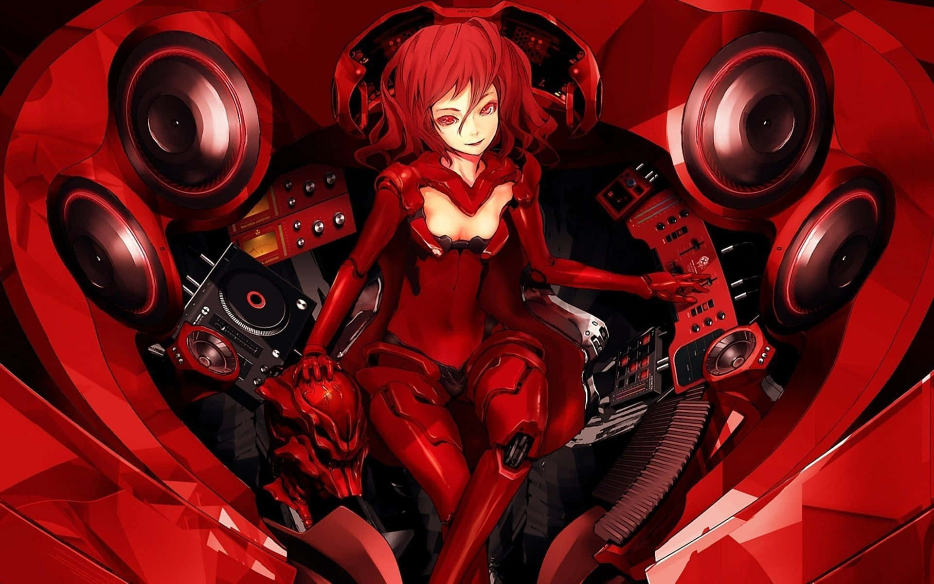 Upgrade Your Work From Home Experience With This Sleek Red Aesthetic Anime Laptop Wallpaper