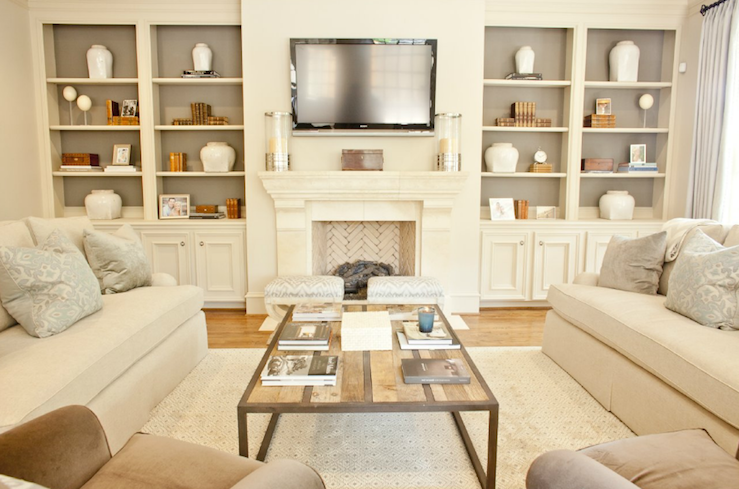 Built In Cabis Transitional Living Room Munger Interiors