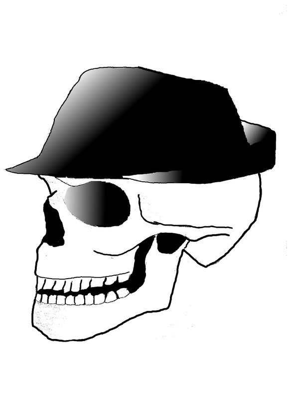 Skull Wearing Hat By Lafingdeath