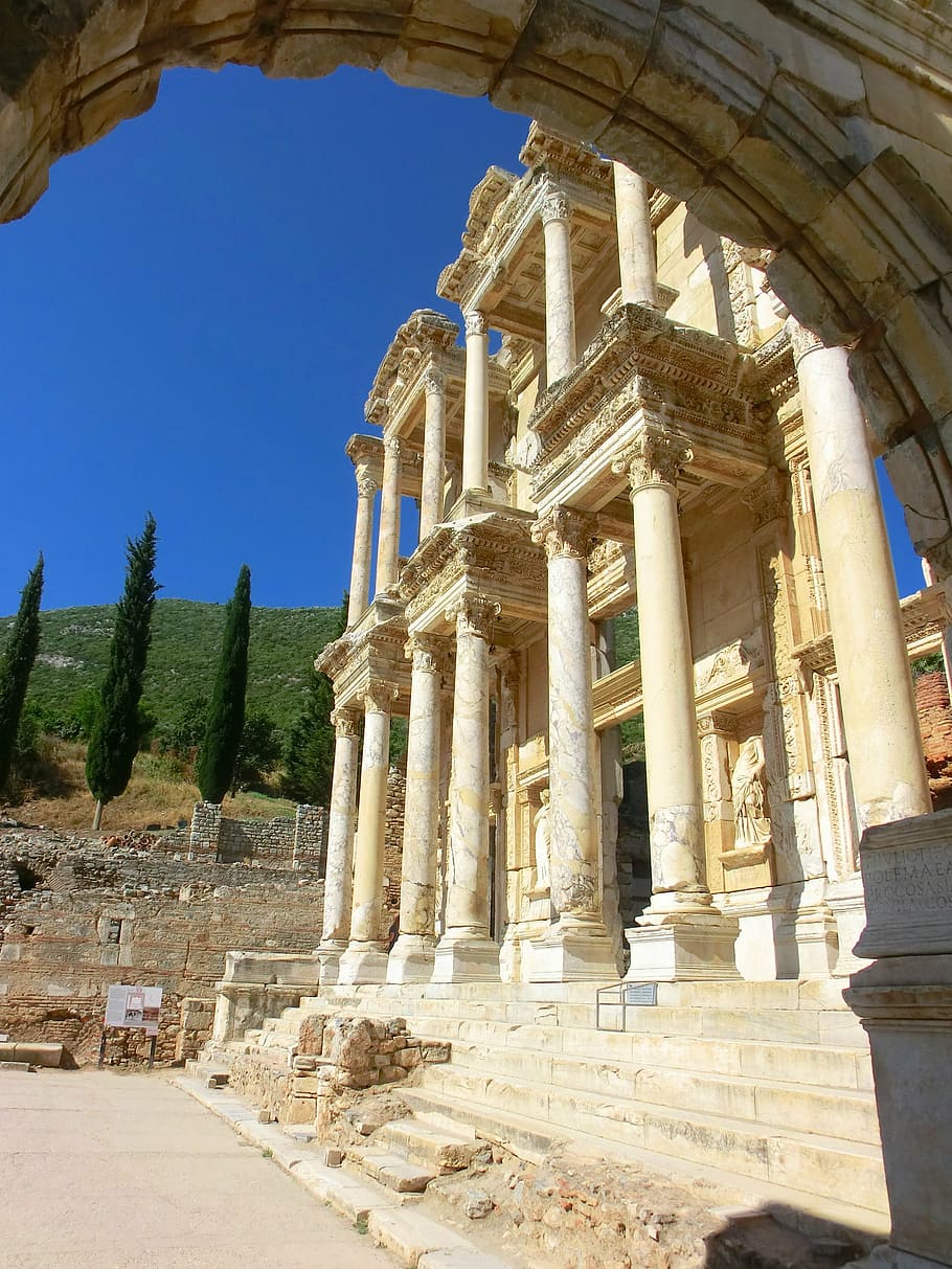 HD Wallpaper Ephesus Celsus Library Turkey Roman Drop Off