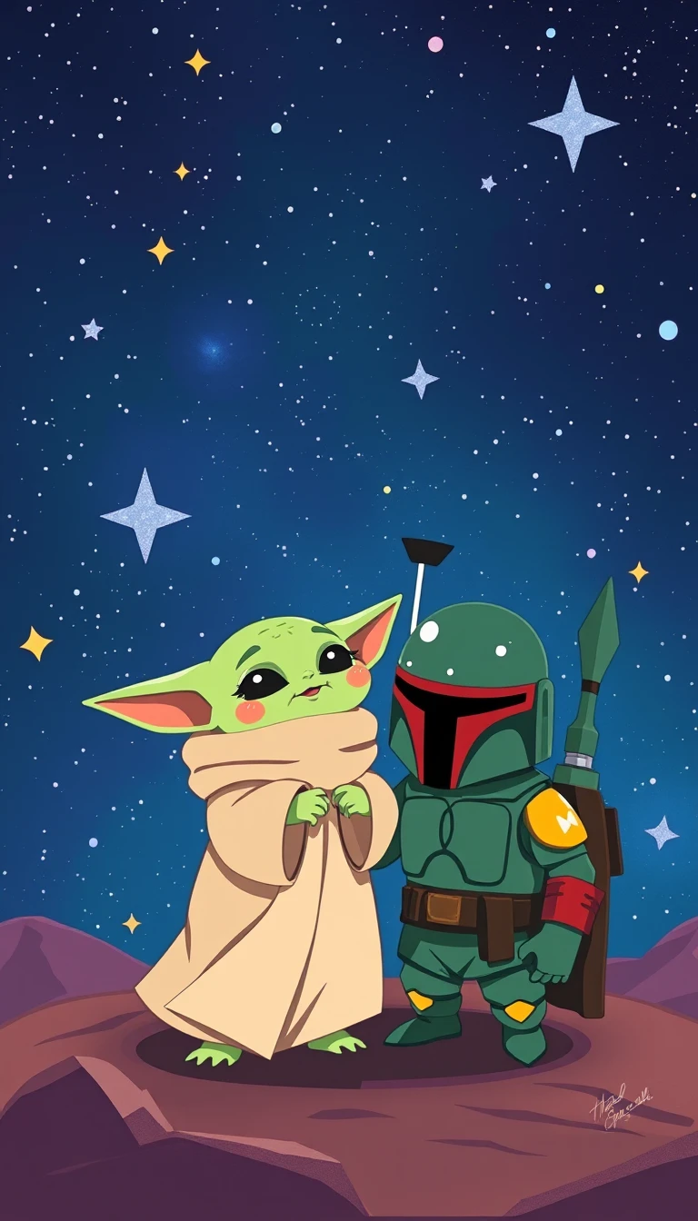 Baby Yoda Boba Wallpaper