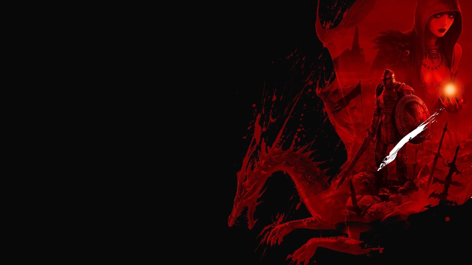 Black and White Wallpapers Dragon Age Blood Red Dragon Black Red