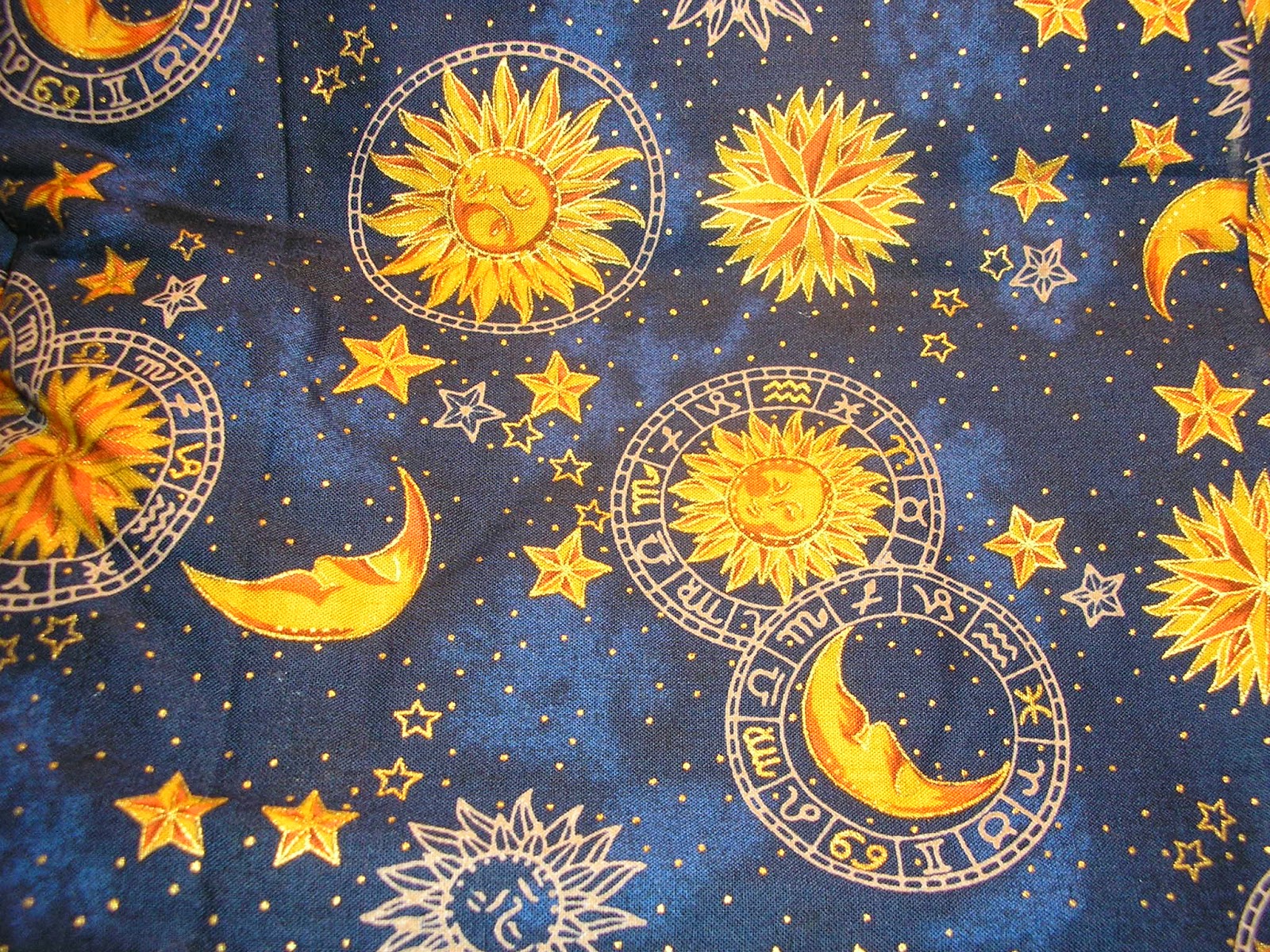 Sun Moon And Stars On A Dark Blue Background