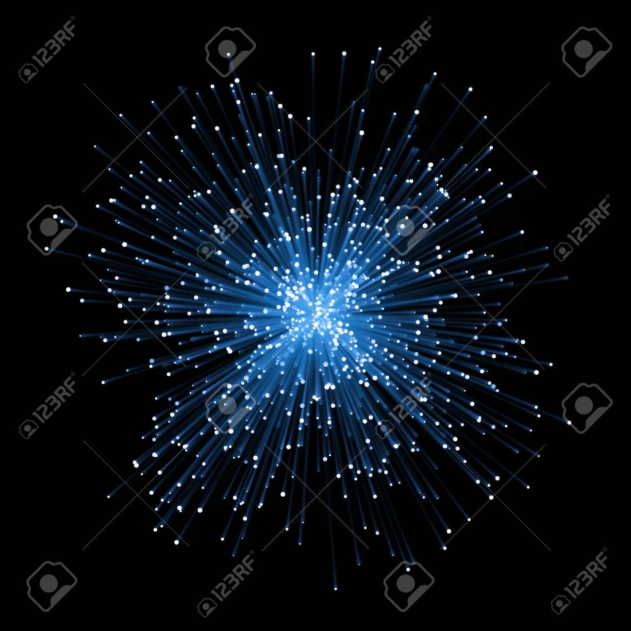 Abstract Blue Neon Fractral Outburst Flash Background With
