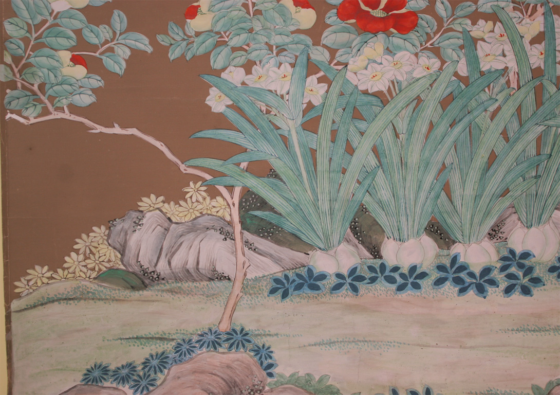  Of Five Antique Chinese Polychrome Wallpaper Panels C1825 at 1stdibs 1090x768