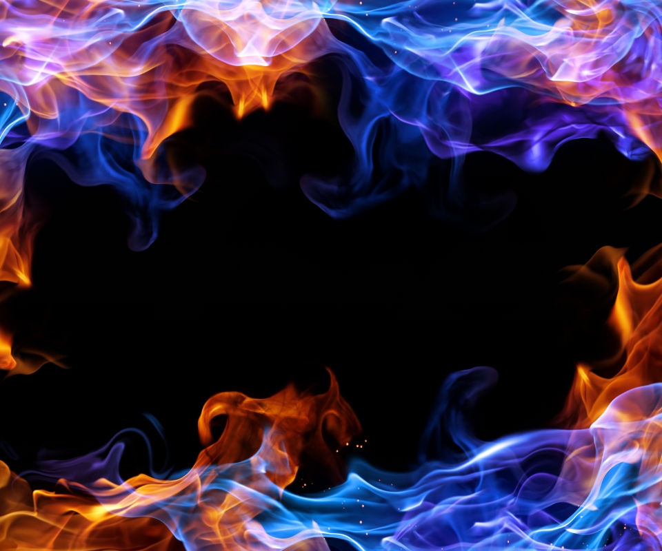 Galaxy S Amoled Wallpaper Red And Blue Fire