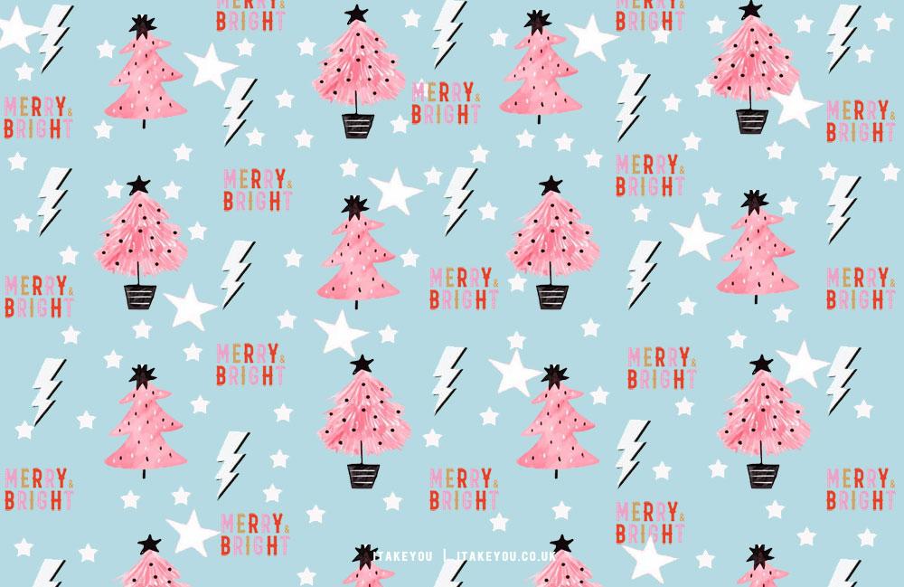 Preppy Christmas Wallpaper Ideas Merry Bright Blue