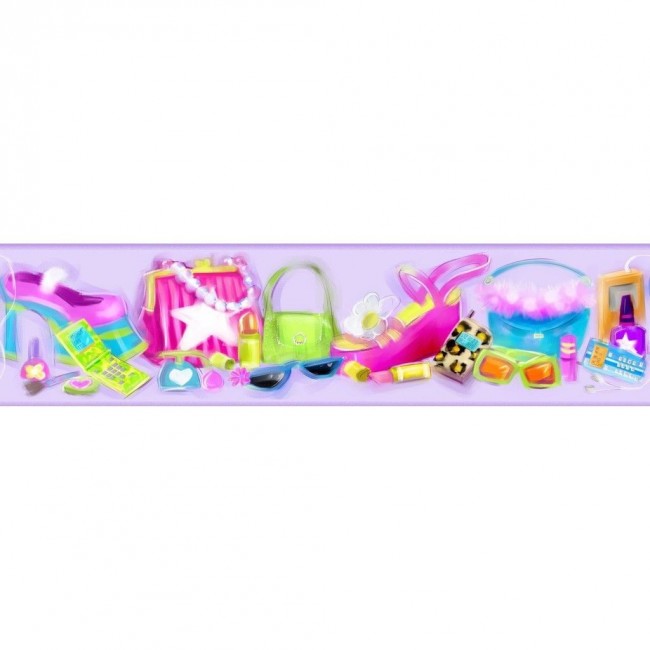 Girls Accessories Purple Peel Stick Wallpaper Border RMK1018BCS 650x650