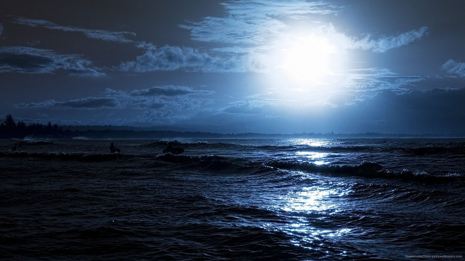 Deep Blue Water In Evening HD Wallpaper For