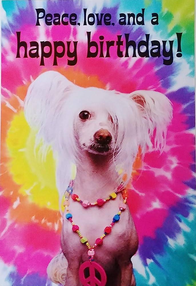 Amazoncom Greeting Card Peace Love and Happy Birthday Hippie