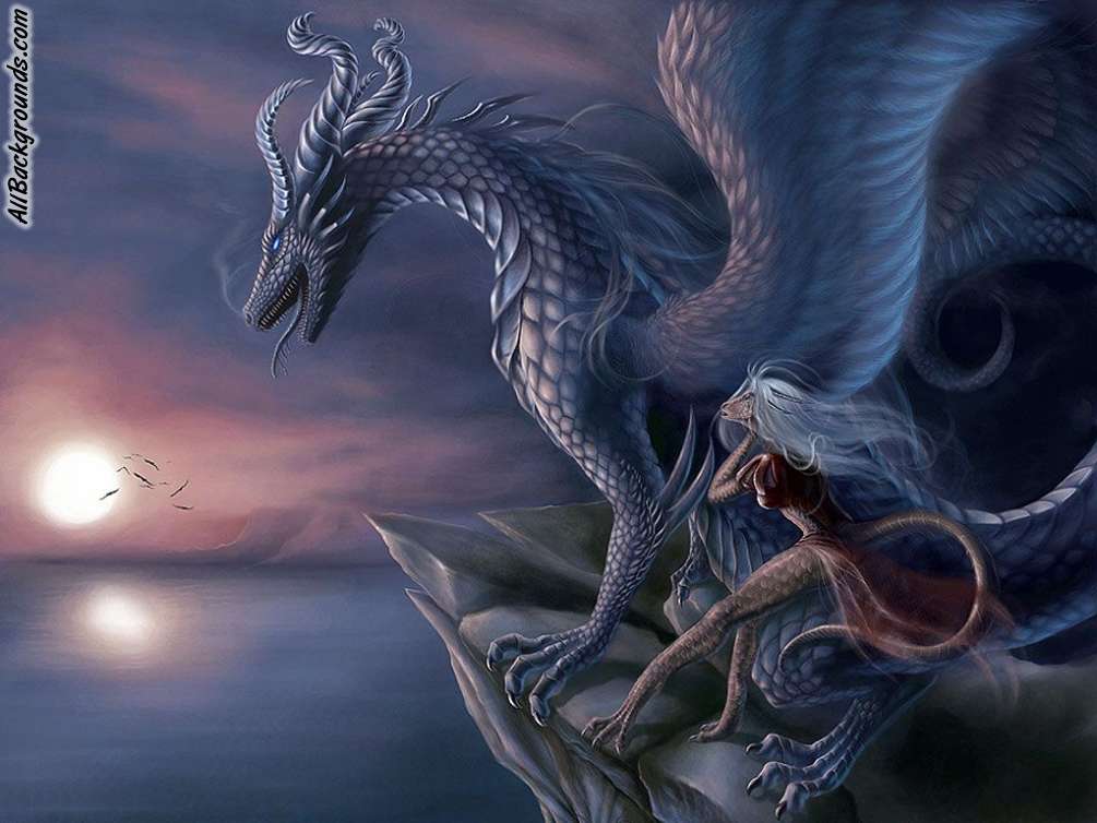 Dragon And Woman Background Myspace