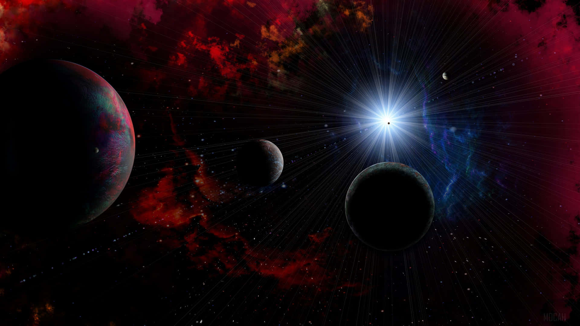 Outer Space Red 4k Wallpaper
