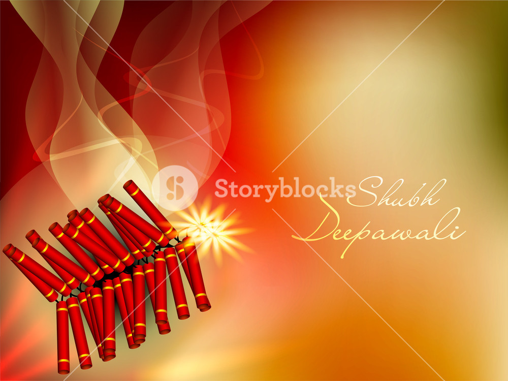 Beautiful Illuminating Fire Crackers Background For Hindu