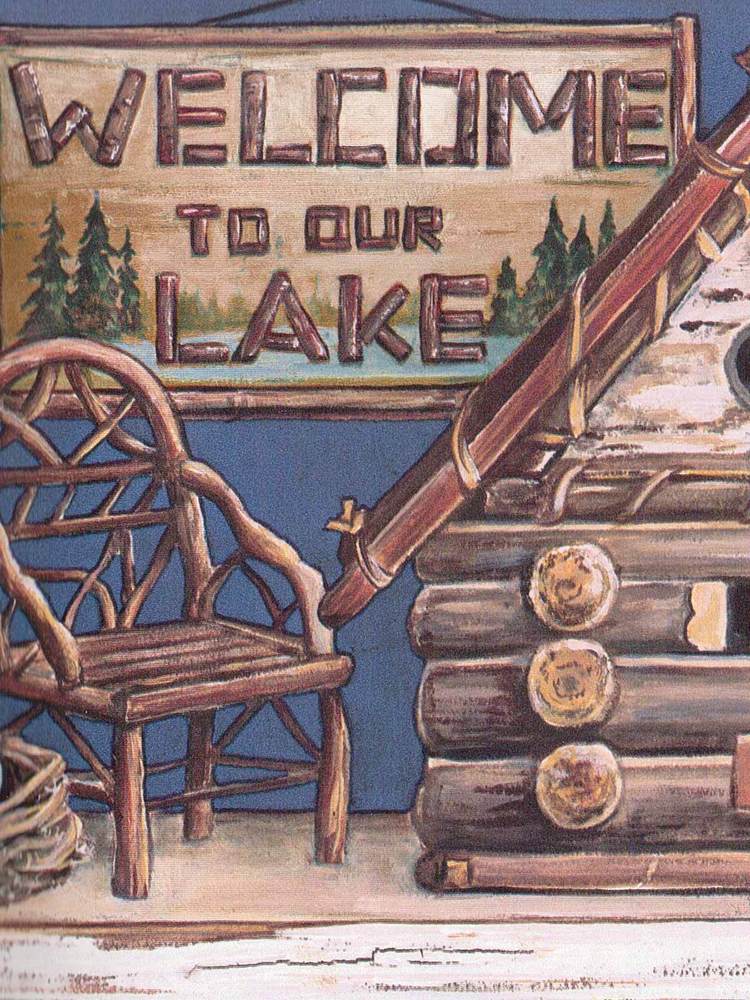  Our Lake Log Cabin Shelf Theme Sale 8 95 Wallpaper Border 510 eBay 750x1000