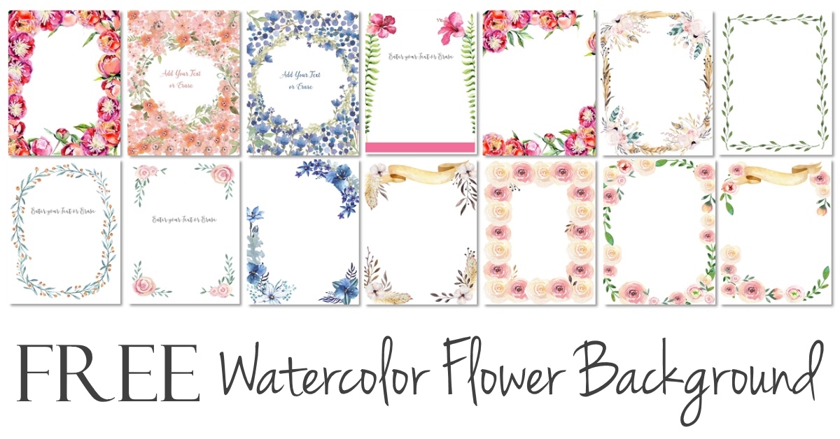 Watercolor Flower Border Customize Online Many Designs
