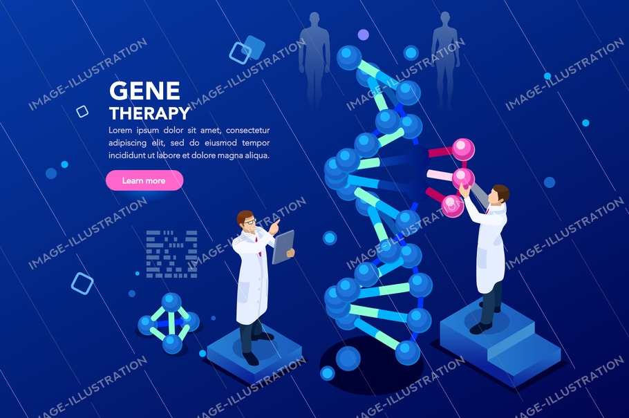 Dna Molecule Helix Blue Background   Image Illustration
