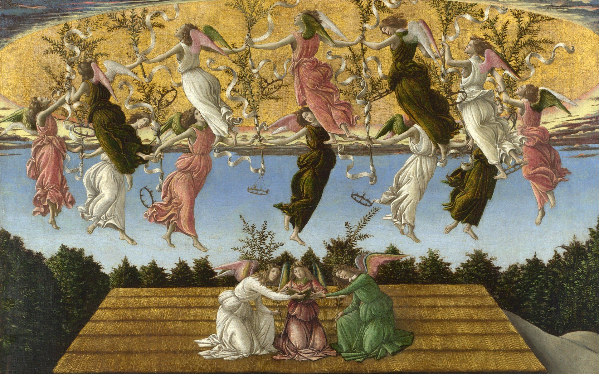 Paintings Boticelli The Mystical Nativity Sandro Botticelli