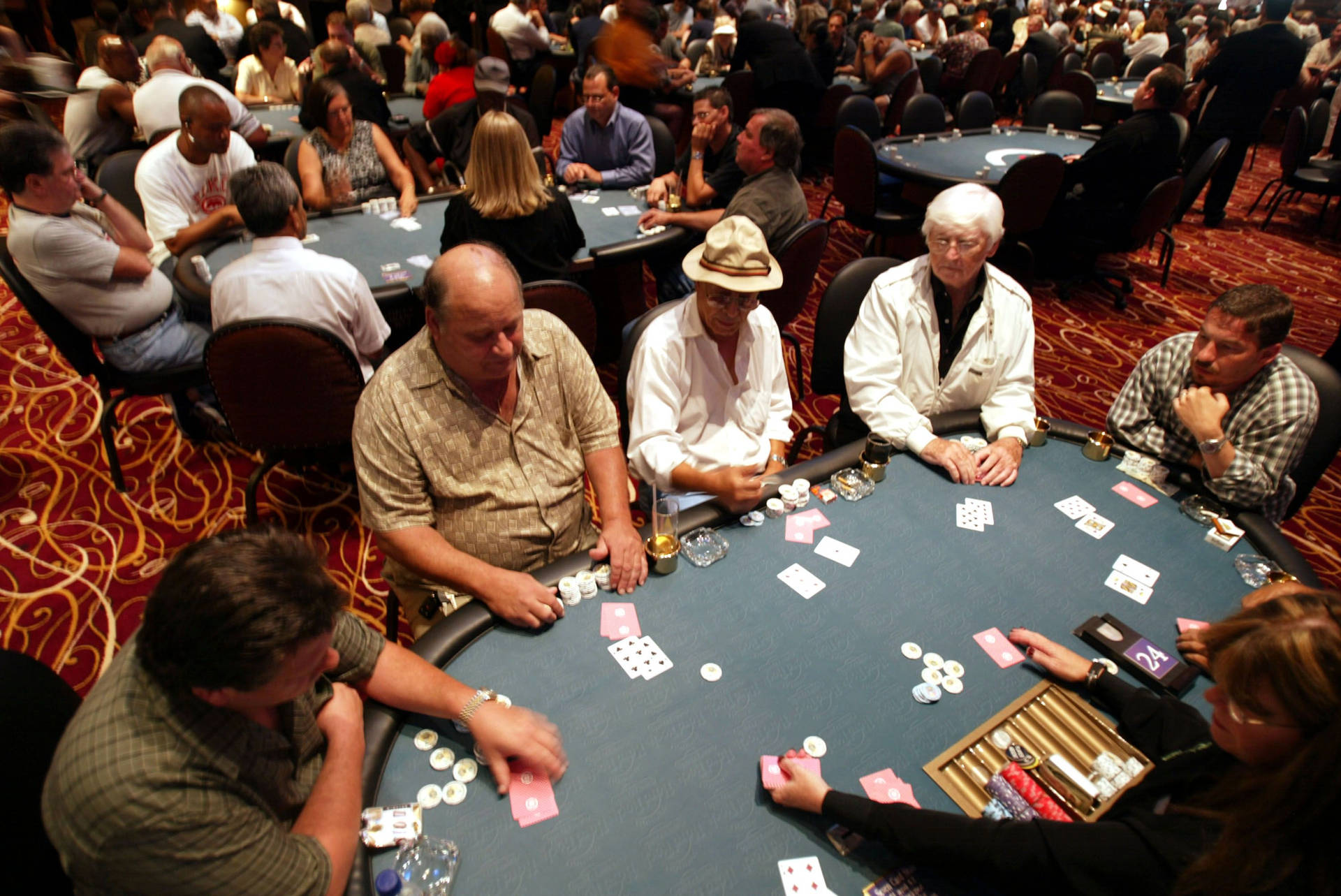 Poker Table With Croupier Wallpaper