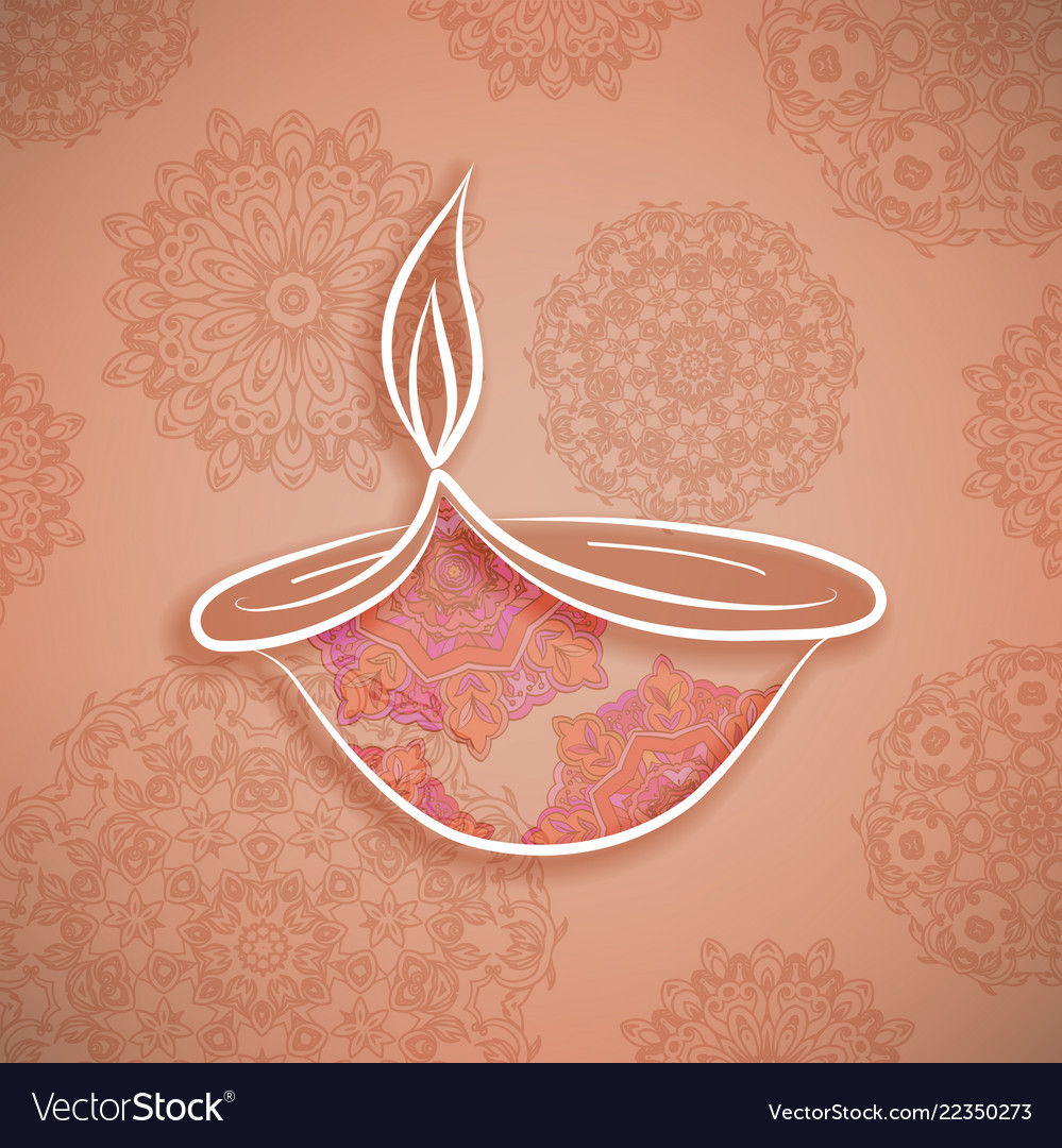 Diwali Background Traditional Indian Holiday Vector Image
