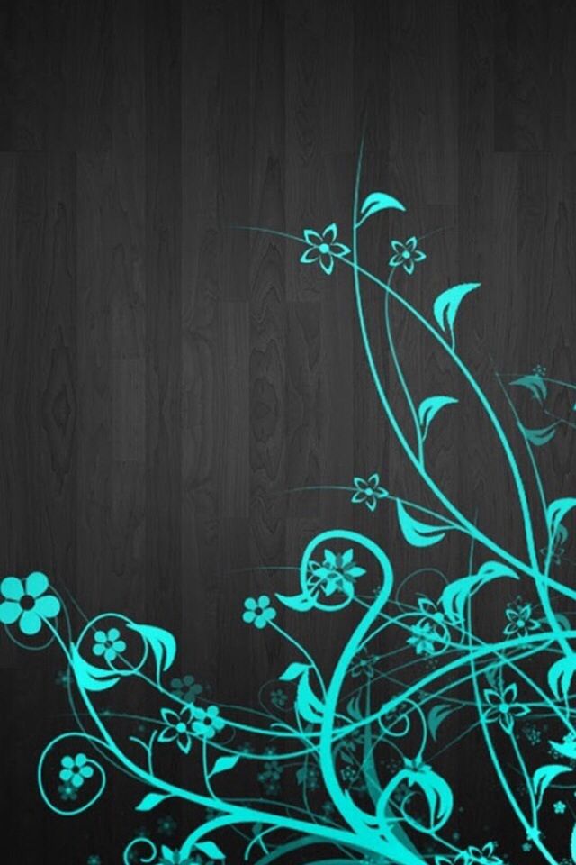 Wallpaper Junk Turquoise Flowers Floral