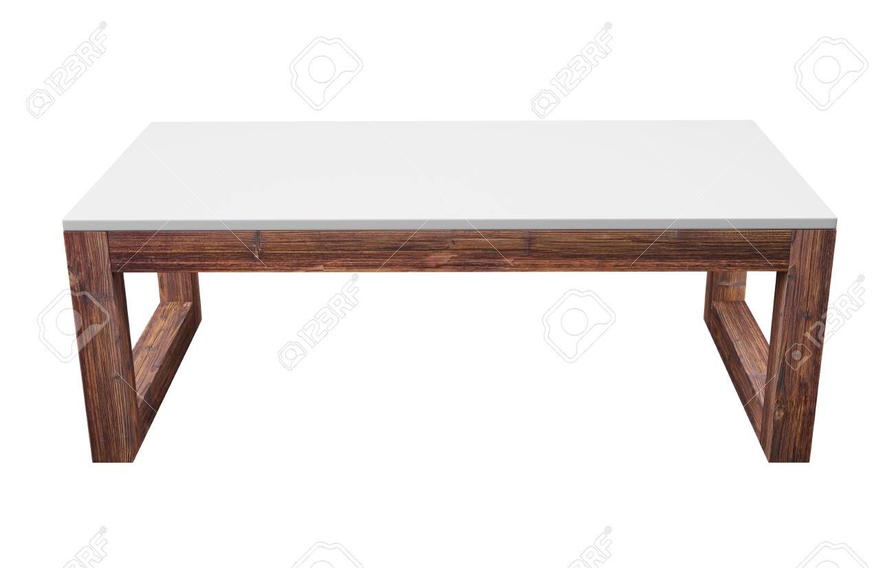 Low Table Isolated On White Background Saved Clipping Path