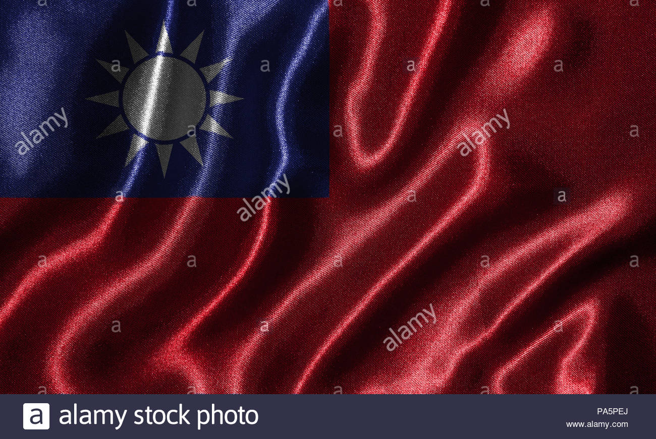 Taiwan Flag Fabric Of Country Background And