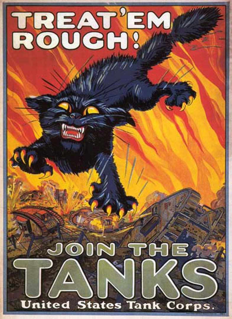 Em Rough Us Tank Corps Vintage World War Posters Wallpaper Image