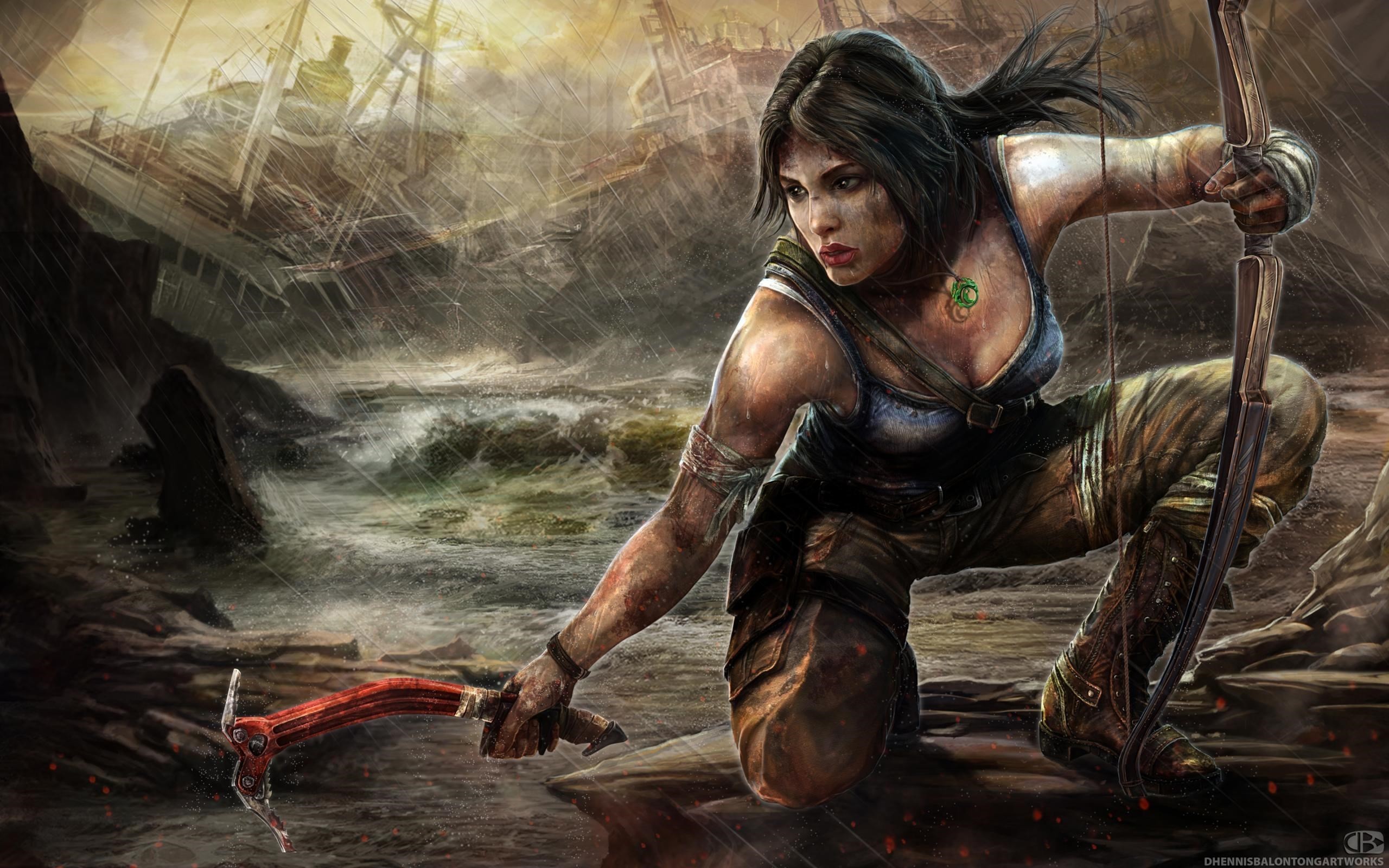 Tomb Raider Warriors Archers Rain Lara Croft Games Girls