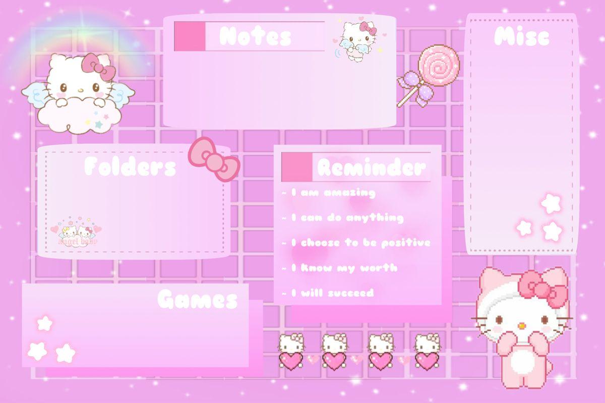 Hello Kitty Desktop Organizer Wallpaper Cute