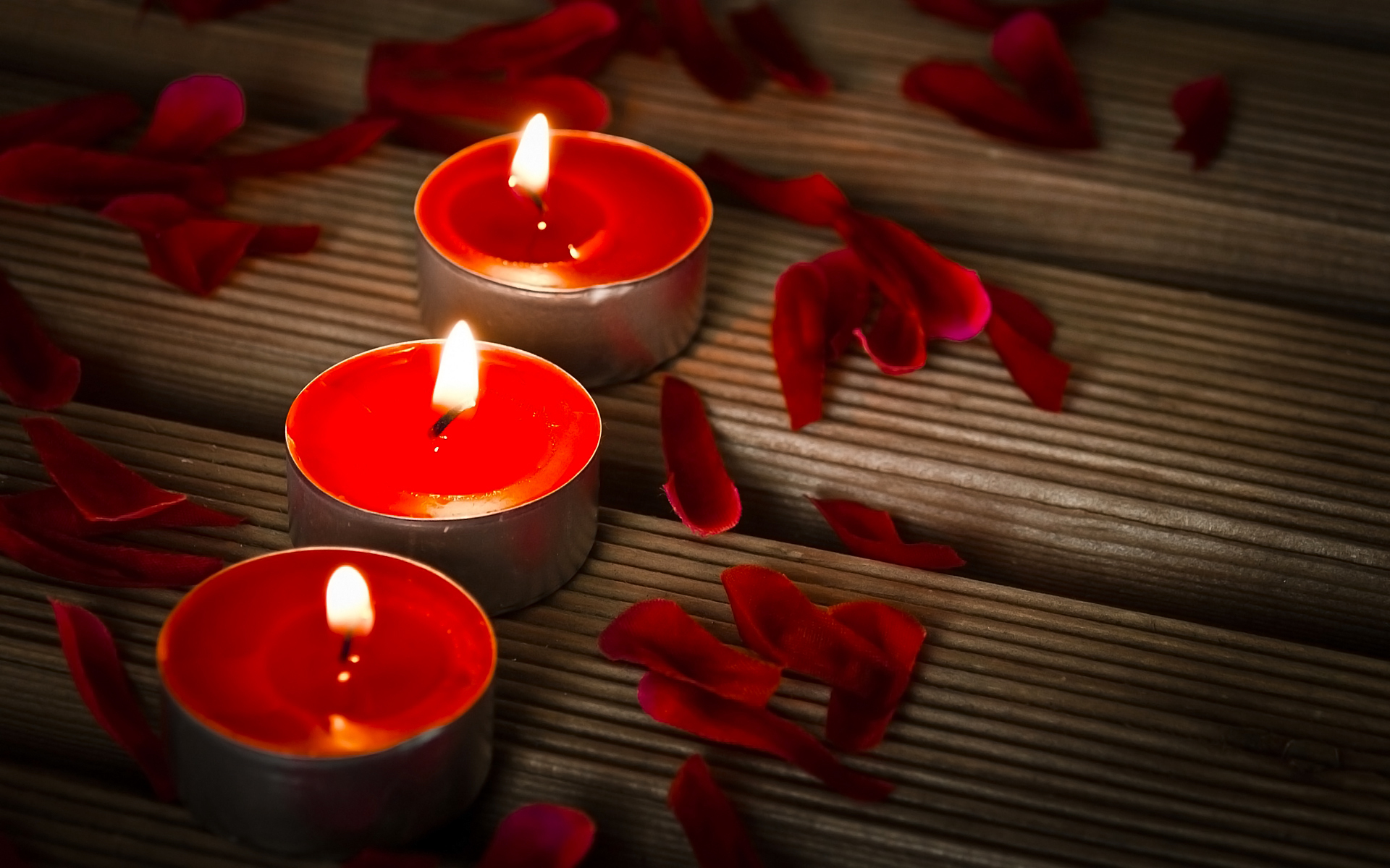 Candles Petals And Romance Wallpaper