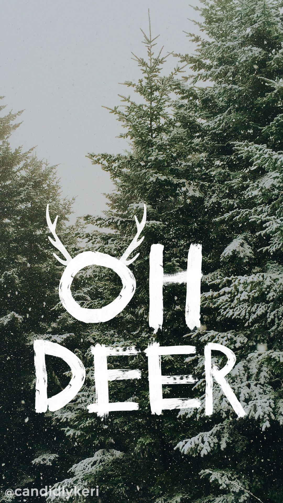 Oh Deer Snowy Trees Christmas Tree Cute Background Wallpaper You