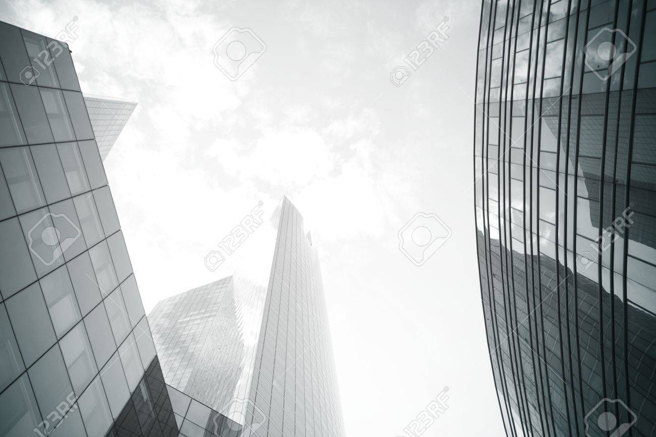 Skyscrapers With Light For Business Background And