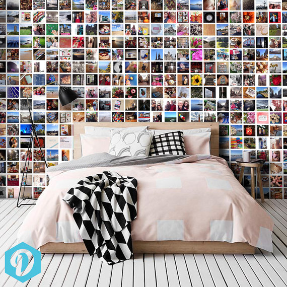 Personalized Photo Collage on Adhesive Vinyl   Use as Wallpaper   Door 570x570