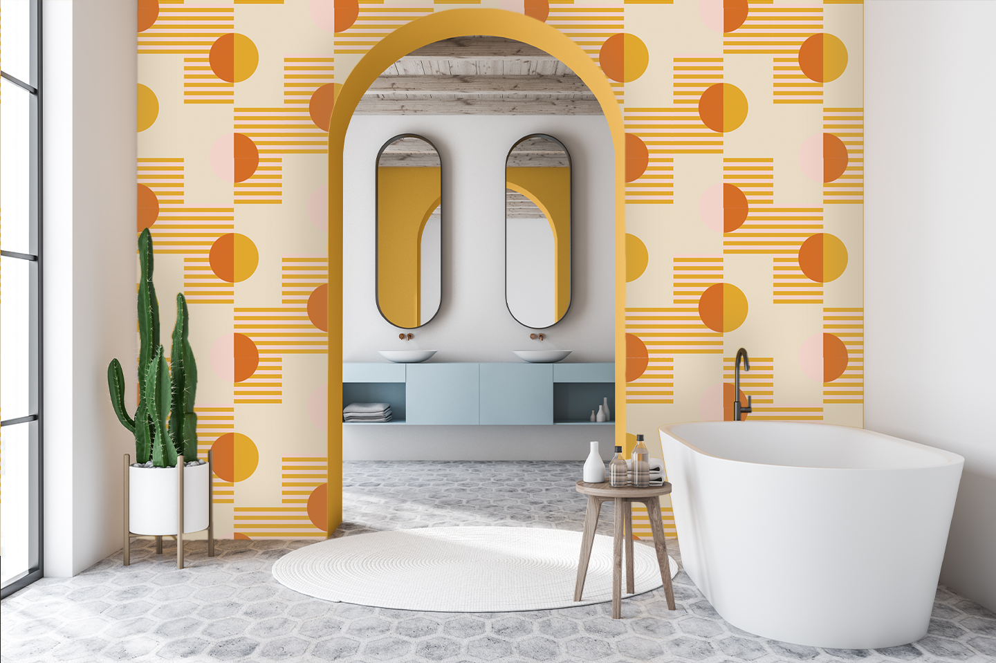 Summer Suns Removable Fabric Wallpaper Peel And Stick Multiple