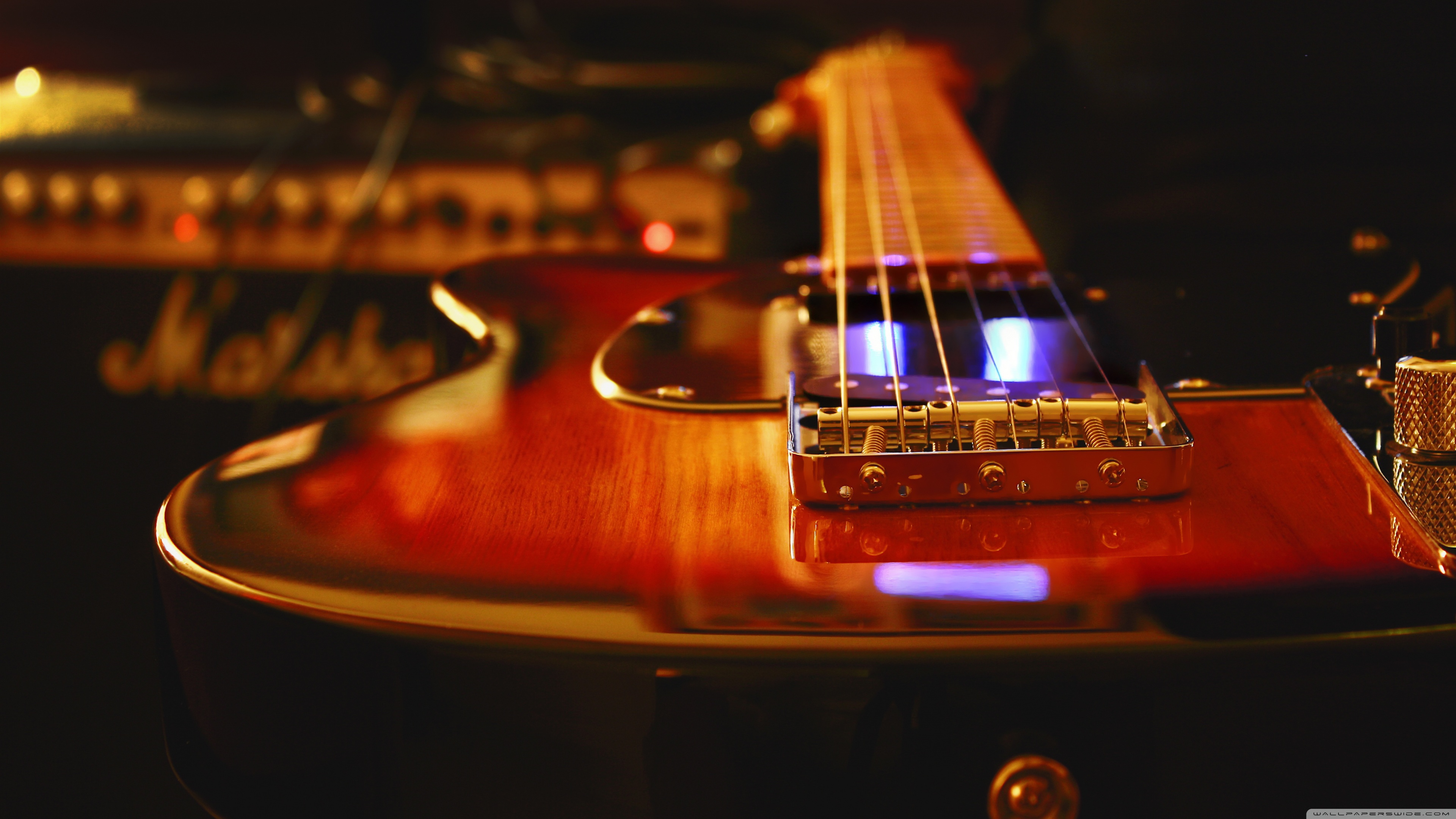 Electric Guitar Recording Studio Ultra HD Desktop Background