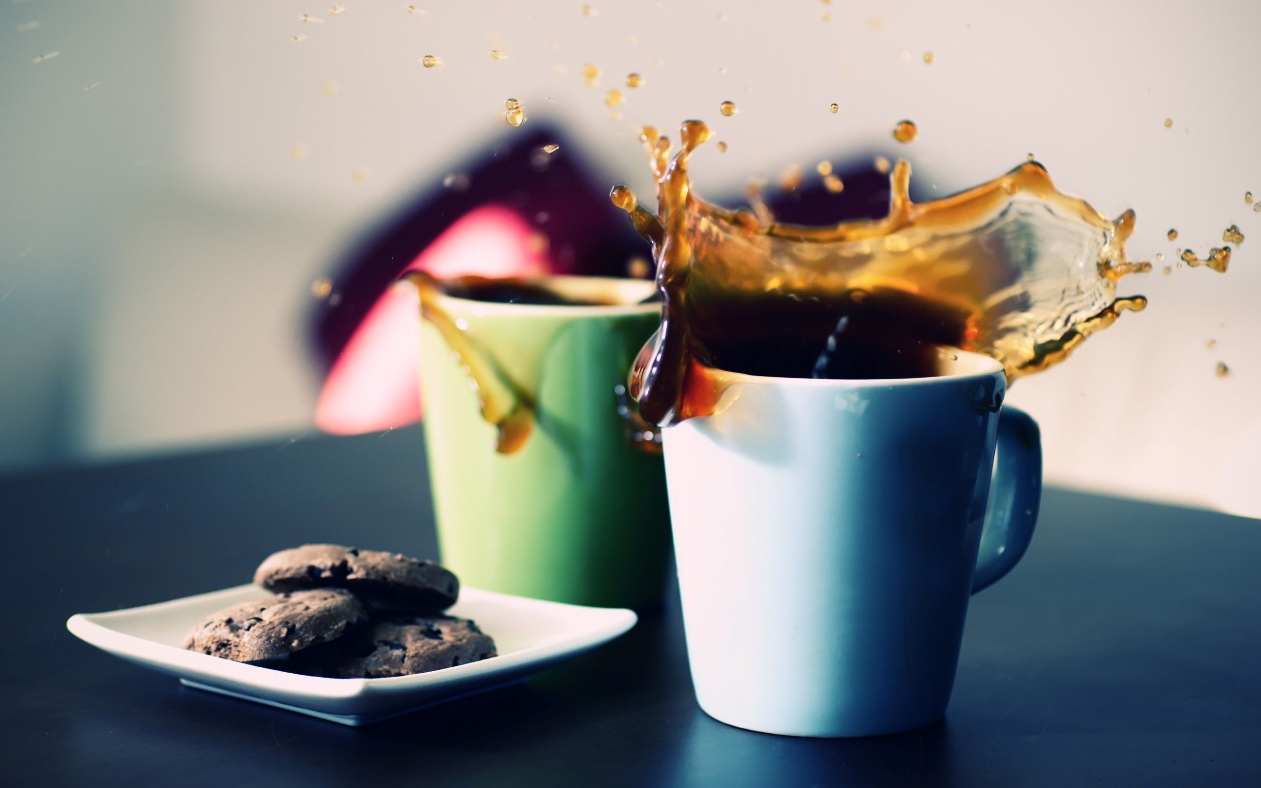 Coffee Splash And Cookies Good Morning Wallpaper