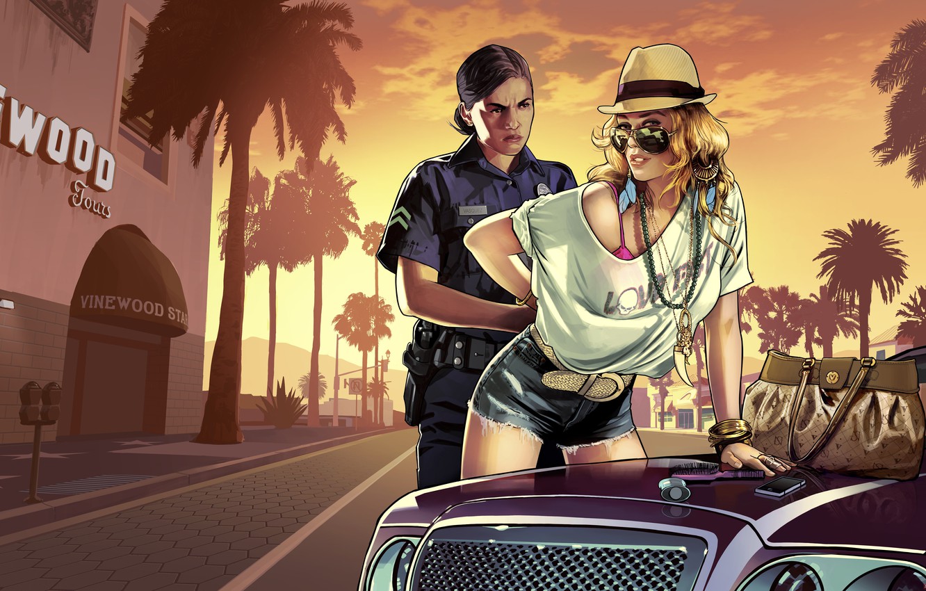 Wallpaper Girl Police Cop Grand Theft Auto V Gta Image For