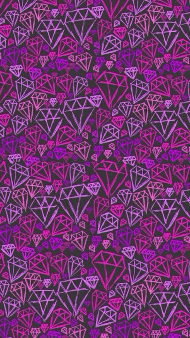 Purple Diamond Hand Painted Background iPhone 5s Wallpaper