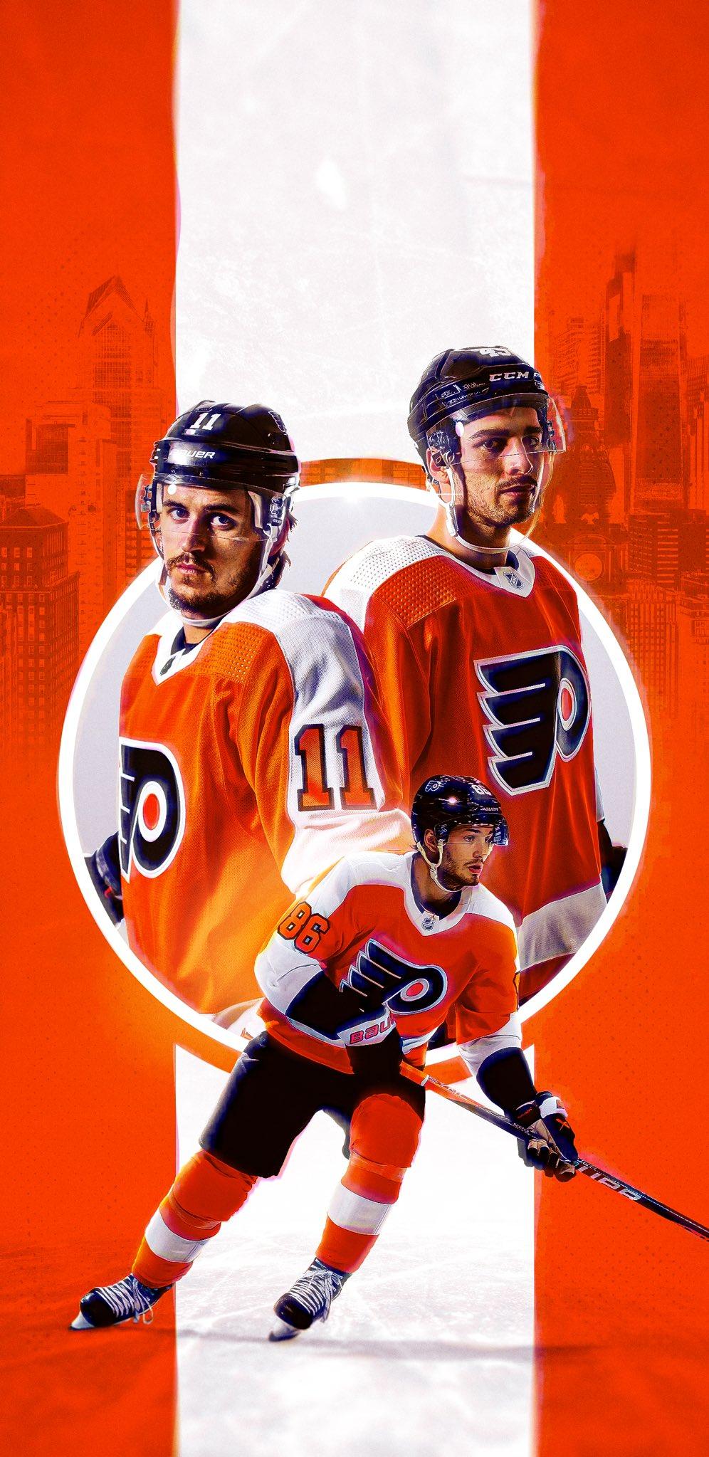Philadelphia Flyers On Orange Black And