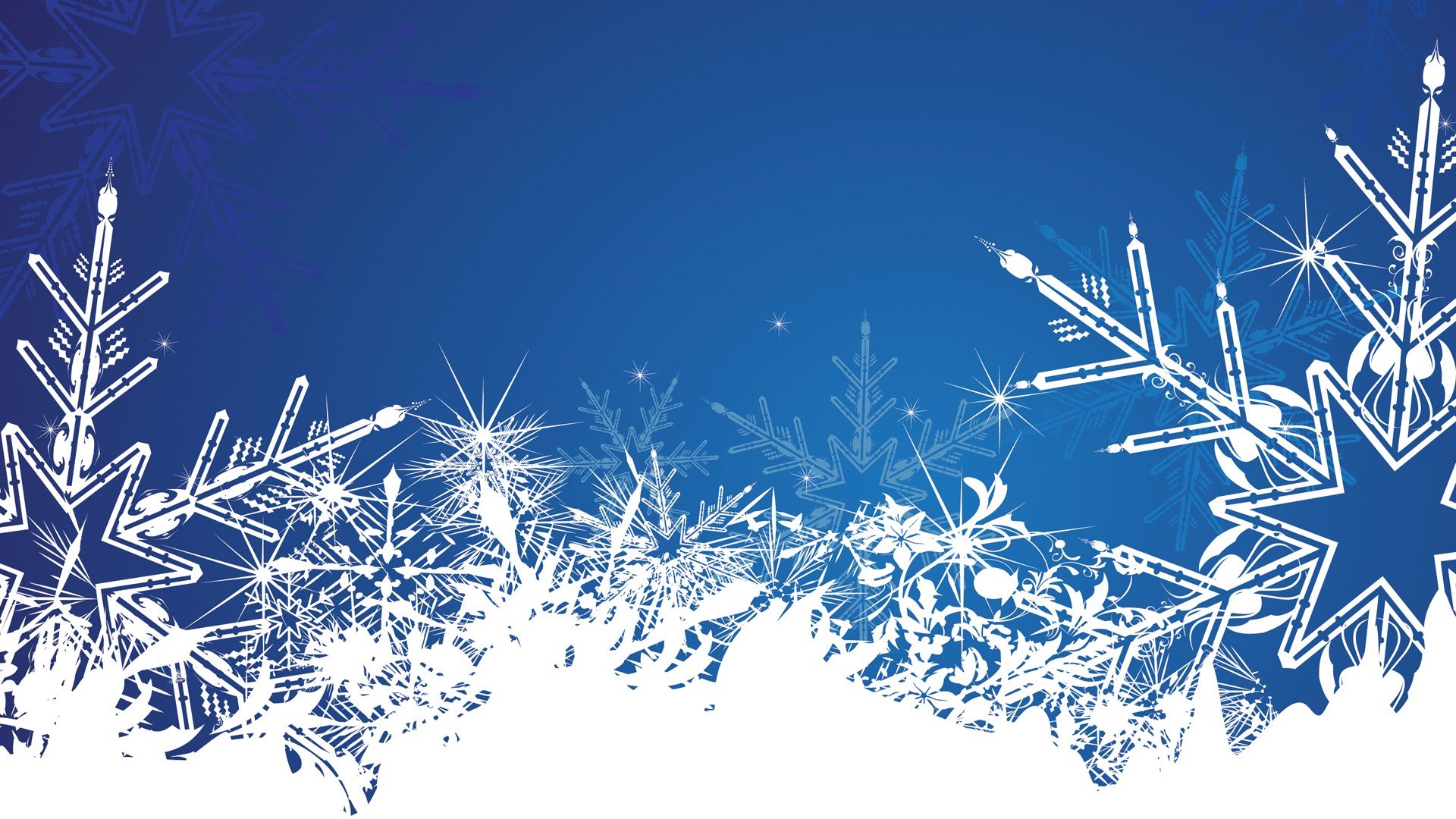 Snowflakes Blue Background Vector Art Wallpaper