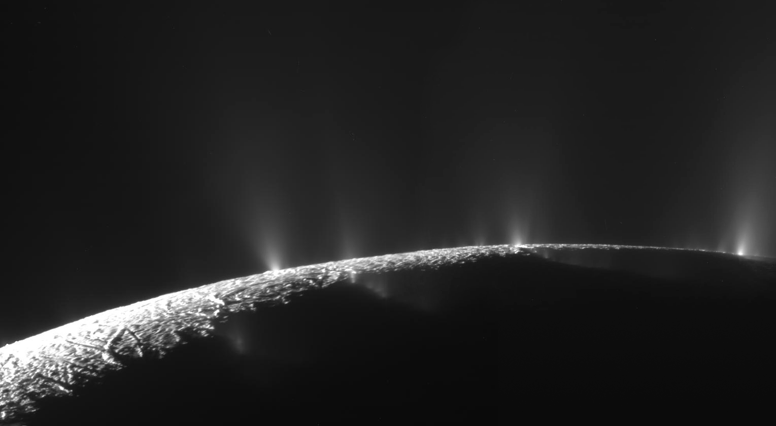 Giant Plumes Of Ice As Photographed By The Cassini Spacecraft During A