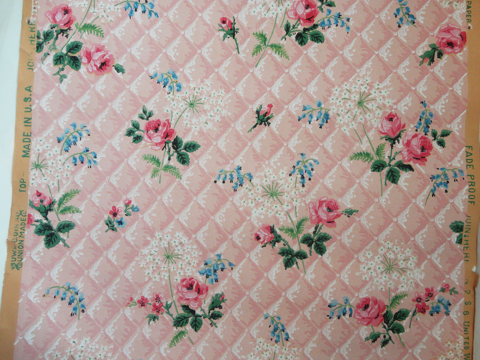 Vintage Pink Padded Roses Wallpaper Loverly