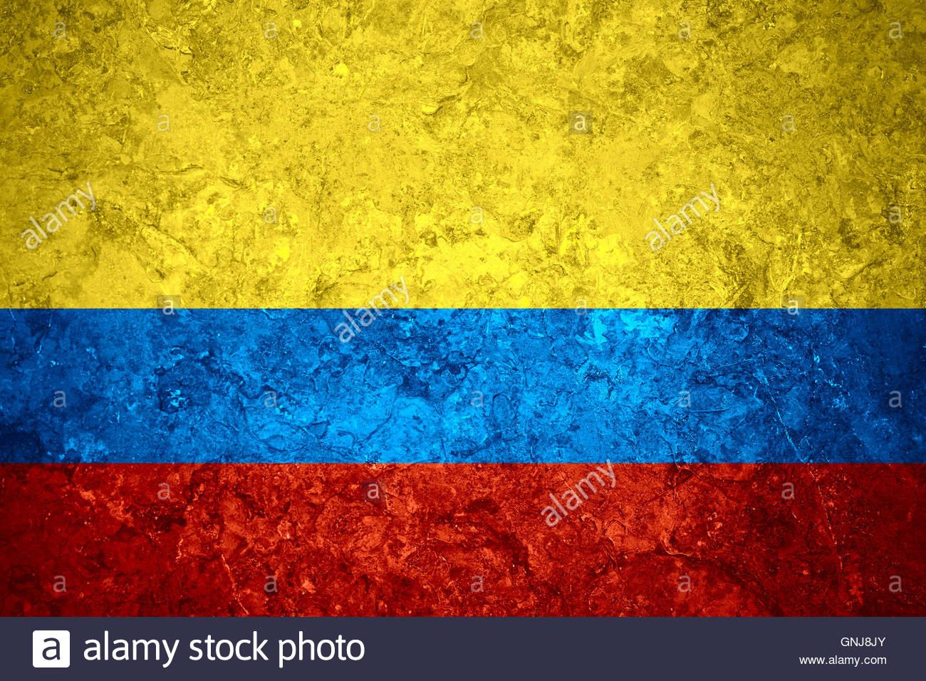 Flag Of Colombia Or Colombian Banner On Vintage Background Stock