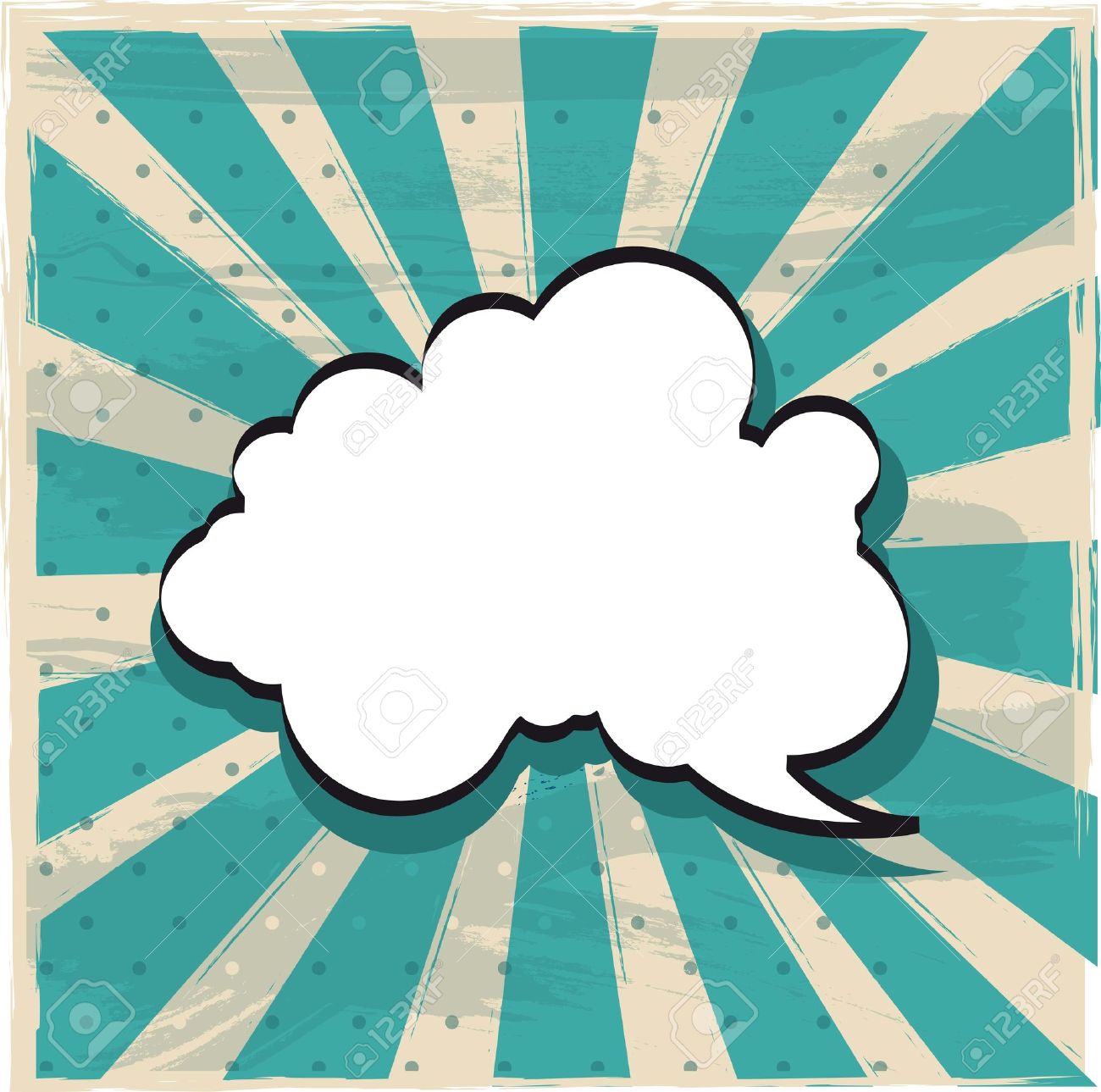 Cloud Of Thought Over Vintage Background Vector Illustration